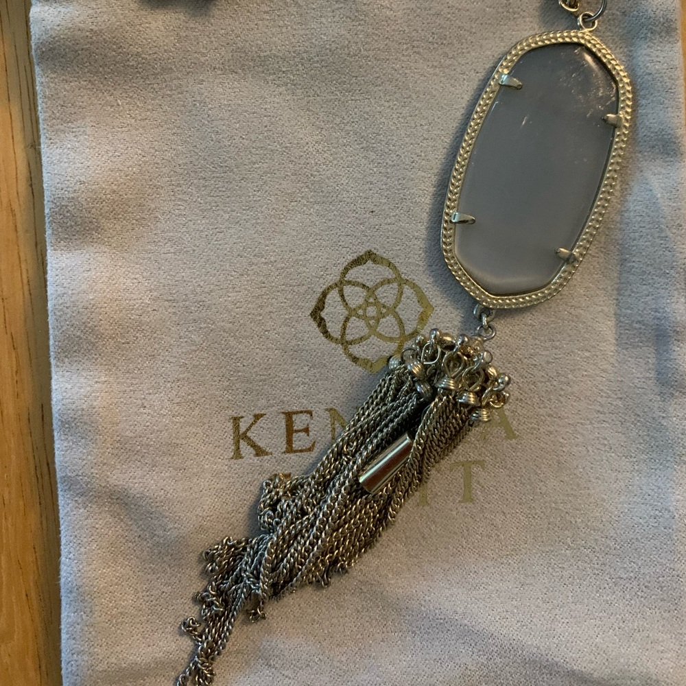 Kendra Scott Rayne long necklace in gold/slate GUC